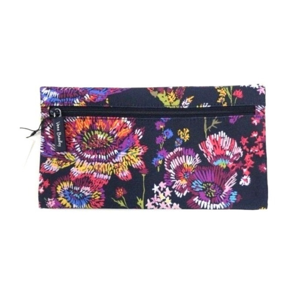 Vera Bradley Midnight Wildflowers Lighten Up Pencil Pouch NWT